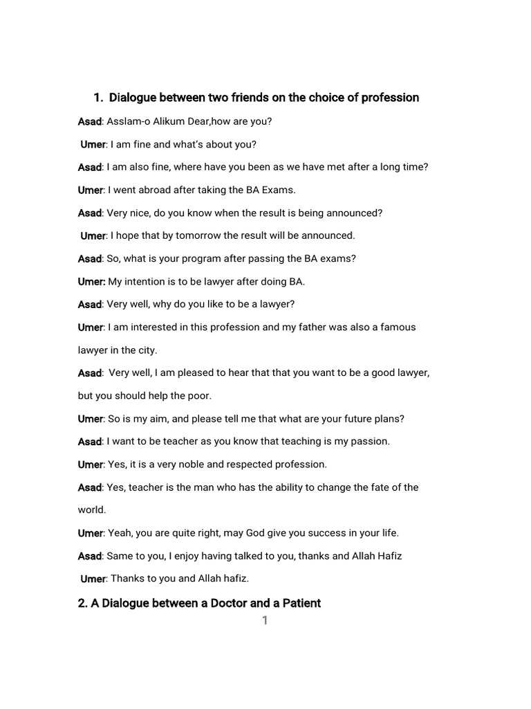 B.A Paper B Dialogues 6 | PDF