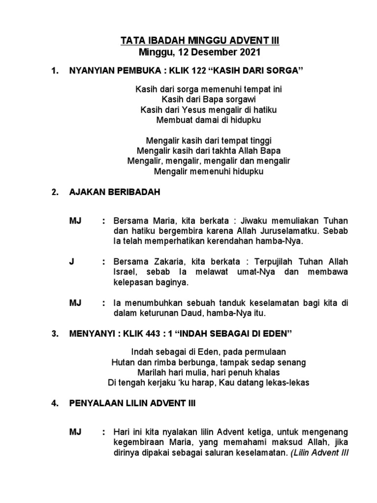 Liturgi Advent 3 Pdf