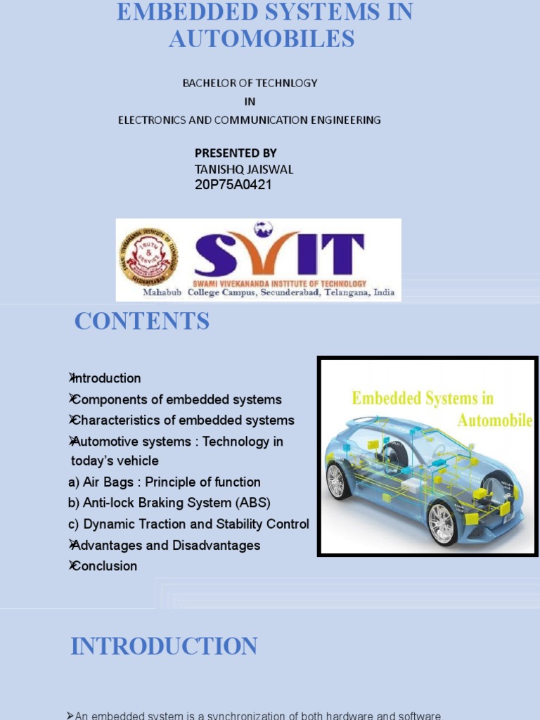 Embedded Systems in Automobile | PDF | Anti Lock Braking System ...