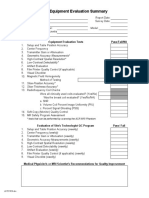 MR Equipment Evaluation Summary Form and Safety Checklist