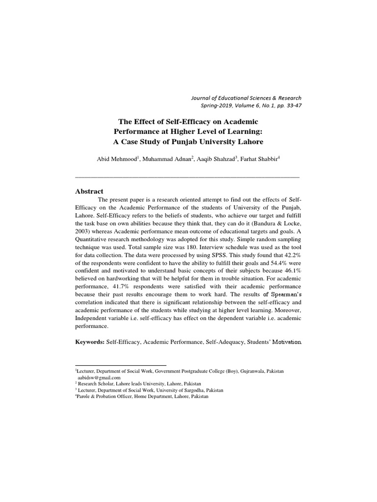 3 Effect of Self Efficacy | PDF | Self Efficacy | Psychological Concepts