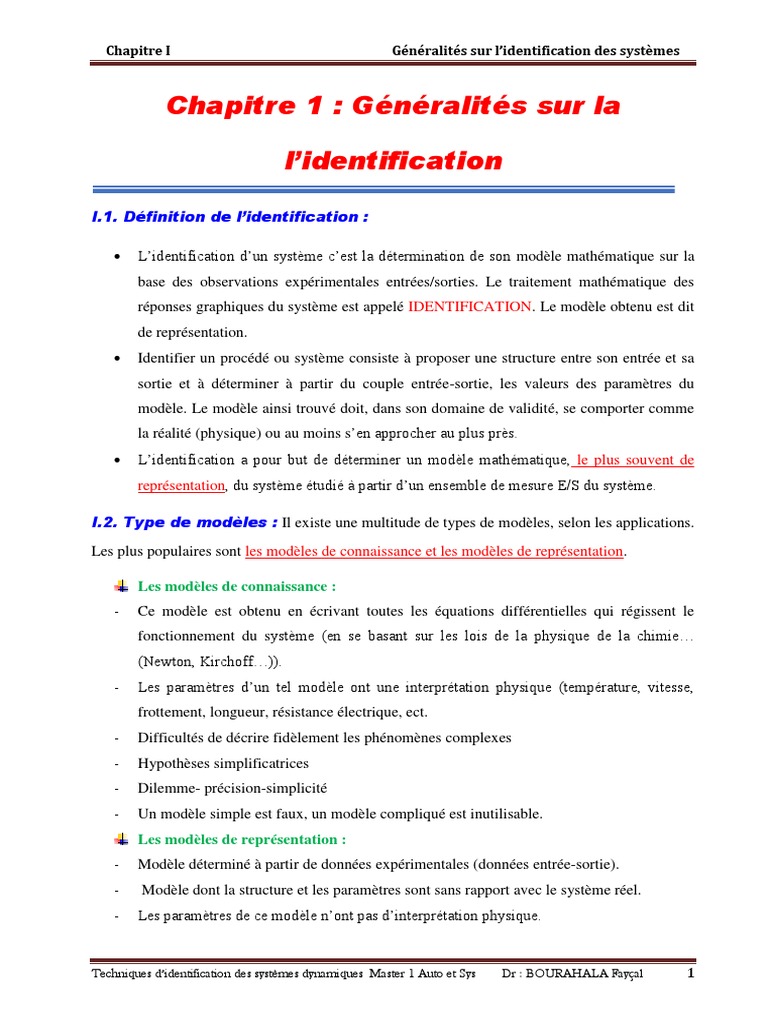 Identification des systèmes dynamiques | PDF | Ordinateurs