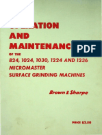 1224 and 1236 Micromaster Surface Grinding Machines Operation and Maintenance 1967