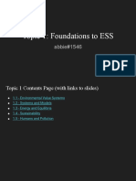 Foundations to ESS Topic 1 Overview