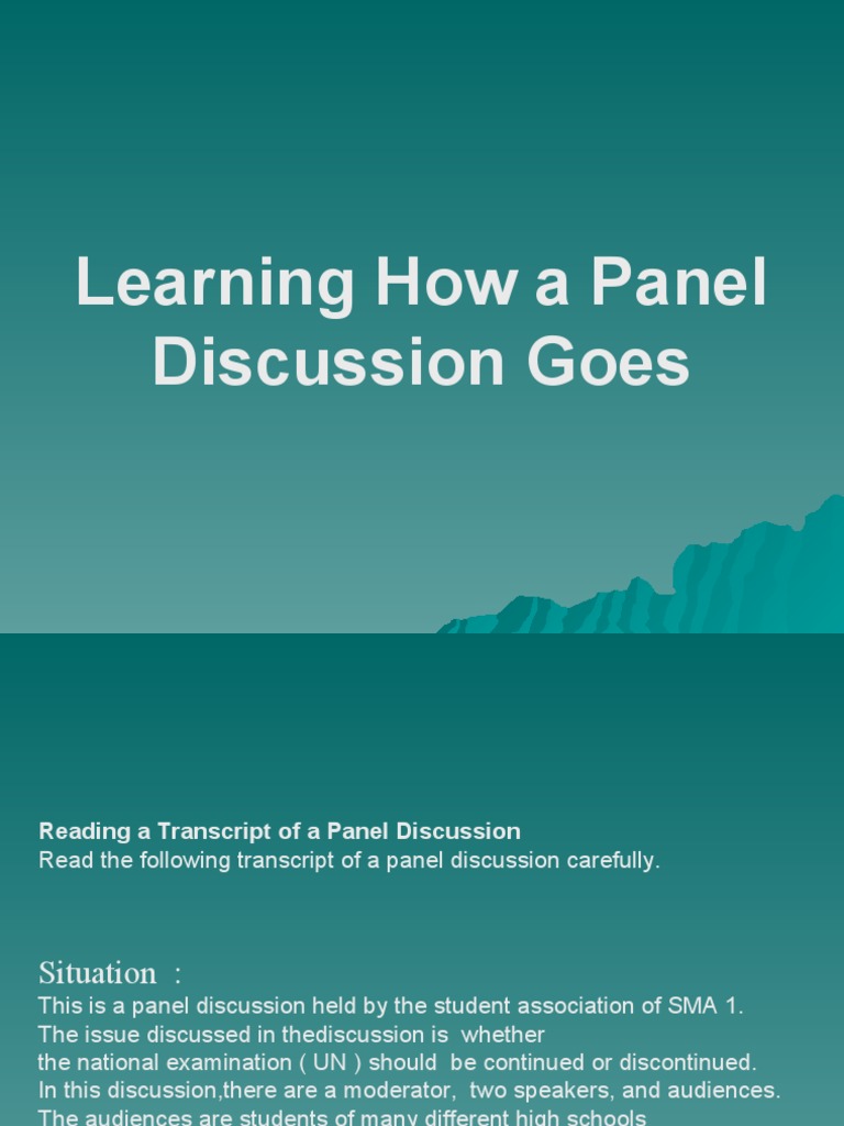Panel discussion 03 pdf test assessment question
