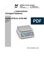 Operating Instructions Compact Balance: Kern WTB-N, WTB-NM