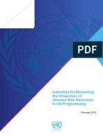 Indicators For Measuring The Integration of Disaster Risk Reduction in UN Programming