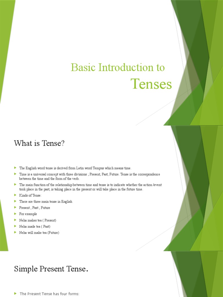 Basic introduction to tenses pdf grammatical tense verb