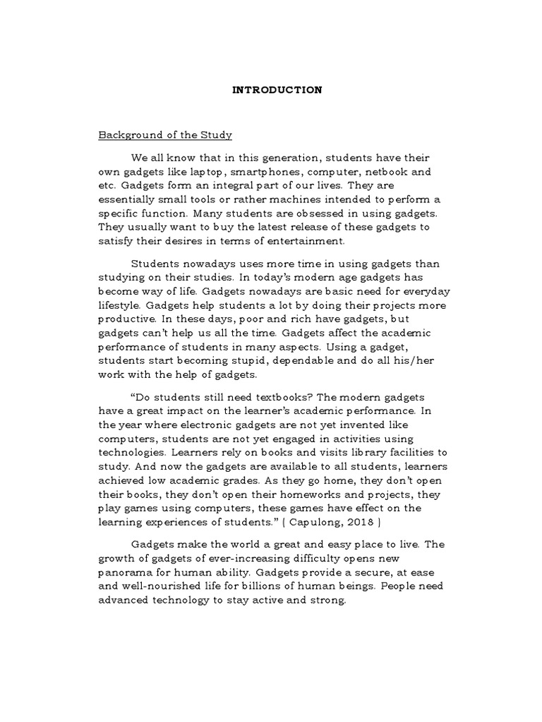 Impact of Gadgets on Grade 12 Students | PDF