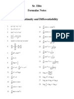 Differentiability Formulae - Updated