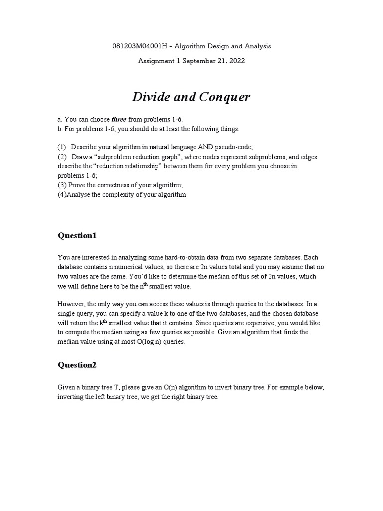 Algorithm Design: Divide and Conquer | PDF
