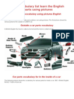 Car Parts Vocabulary List Learn The English Words For Car Parts Using Pictures