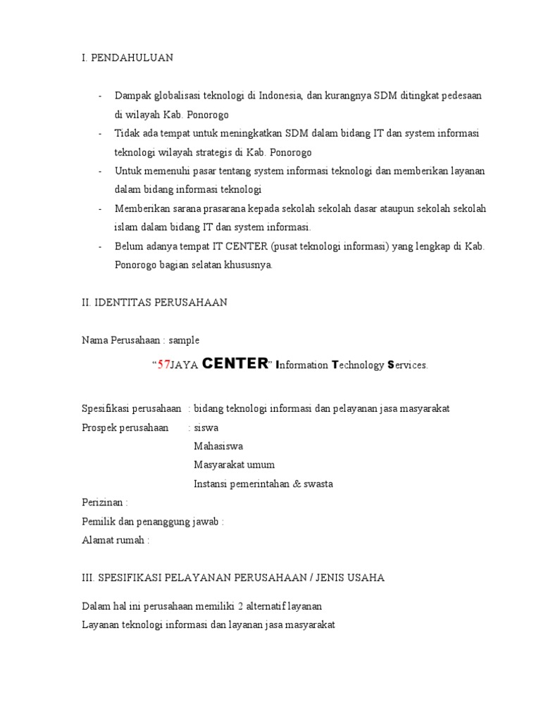 Contoh Proposal Dalam Bidang Teknologi Informasi