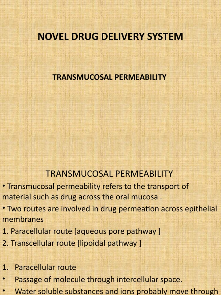 Transmucosal Permeability in Buccal Systems | PDF