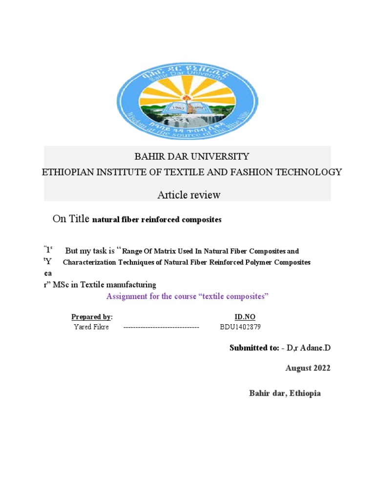 Composites Reviews by Yared PDF Composite Material Strength Of