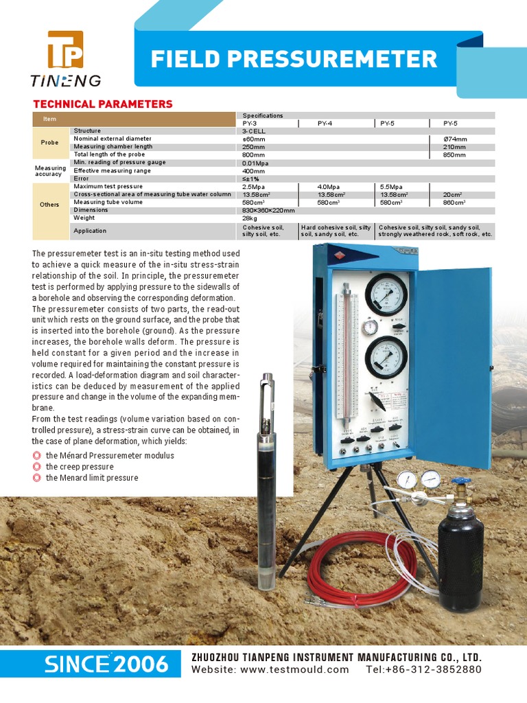 FIELD PRESSUREMETER New PDF PDF Deformation (Engineering) Pressure