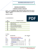 Memoria Descriptiva COMUNICACIONES Huachuma