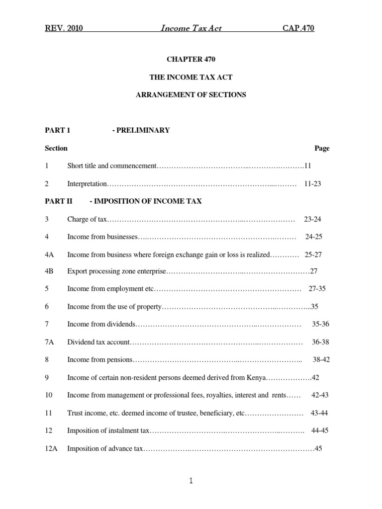 Income Tax Act 2010 | PDF | Pension | Loans