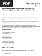 Designing Business Intelligence Solutions With Microsoft SQL Server 2014 m20467 m20467