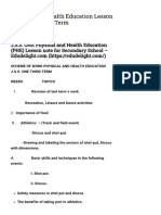 Physical and Health Education Lesson Note JSS1 Third Term - Edud