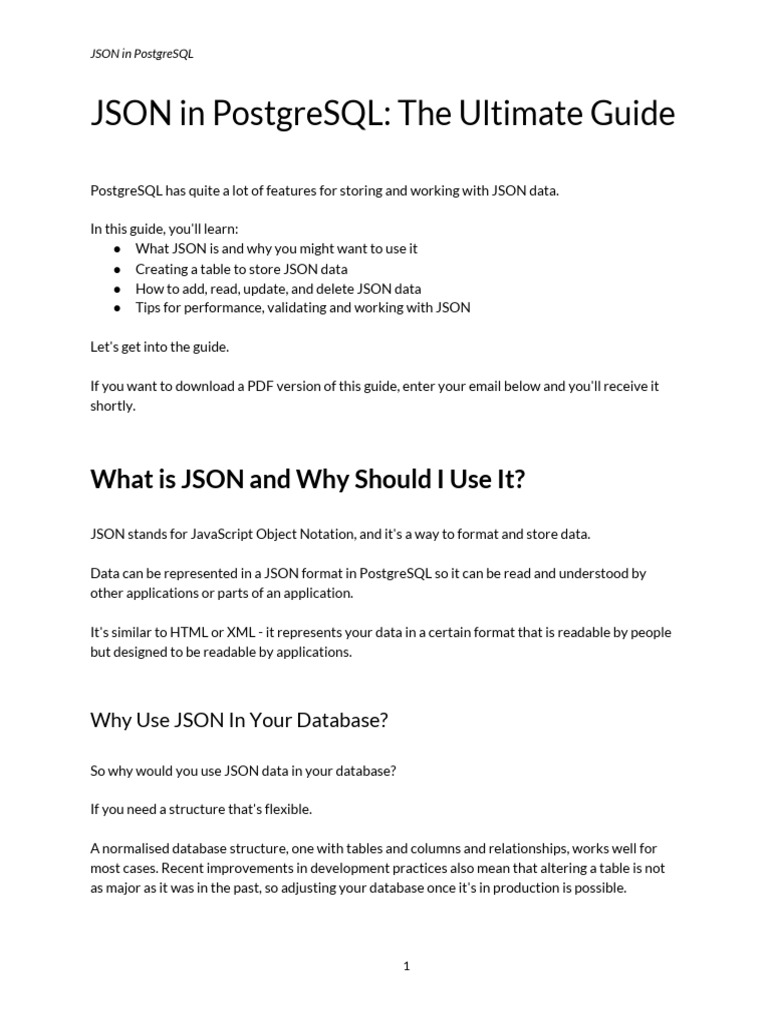 Postgresql json pdf