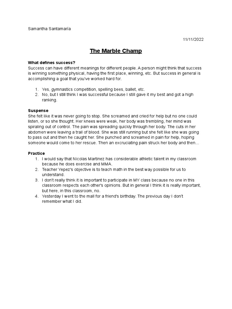 The Marble Champ PDF