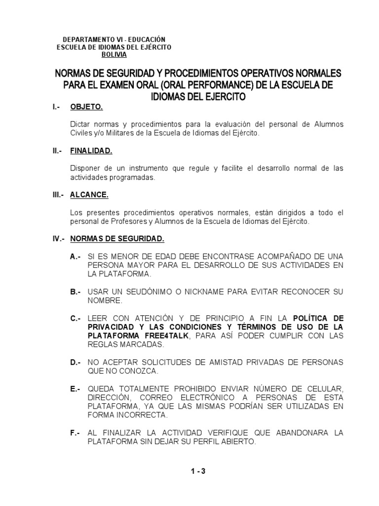 Normas free for talk pdf prueba evaluaci n 