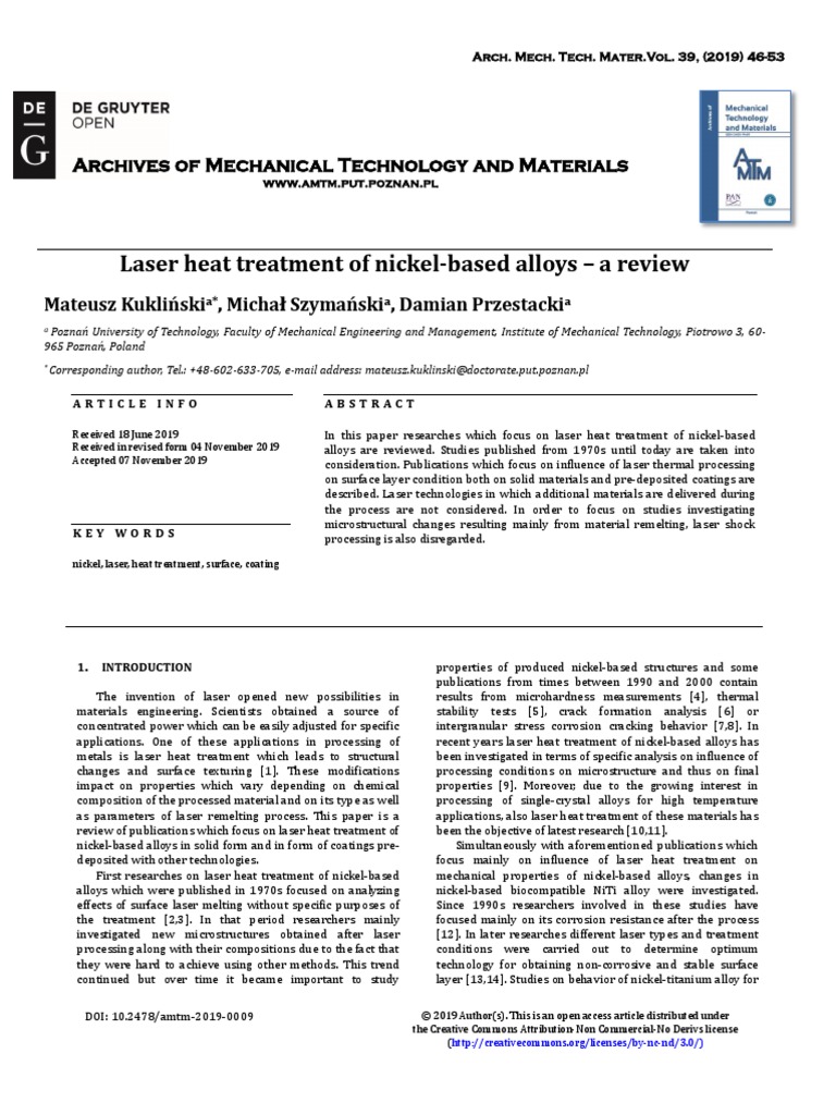 (24509469 Archives of Mechanical Technology and Materials) Laser Heat