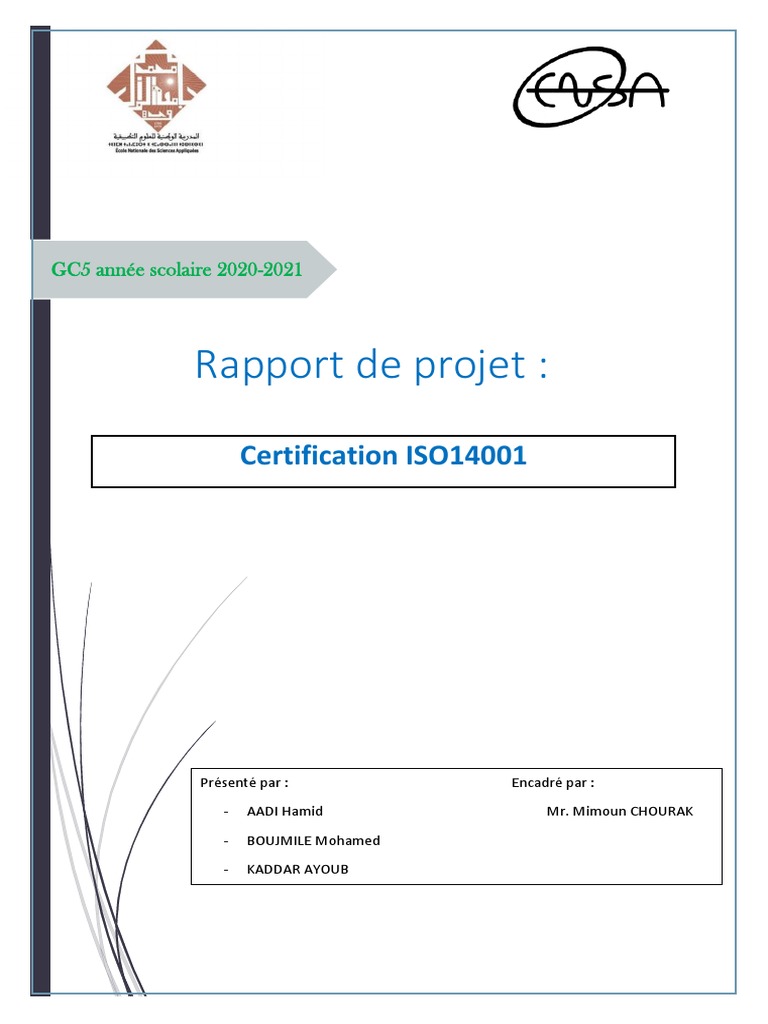 Rapport sur la certification ISO 14001 | PDF | Gestion des ressources ...