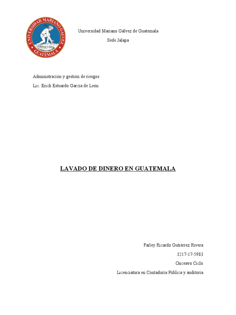 Lavado de Dinero en Guatemala | PDF | Lavado de dinero | Economias