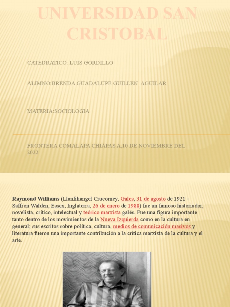 Exposicion Raymon Williams | PDF