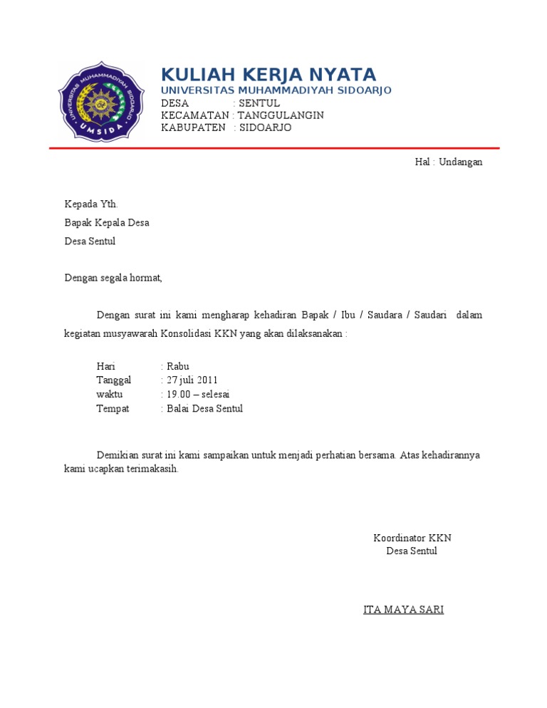 55+ Contoh Undangan Rapat Musyawarah Desa Gratis Terbaik