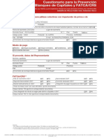 Cuestionario Fatca - CRS y PBC