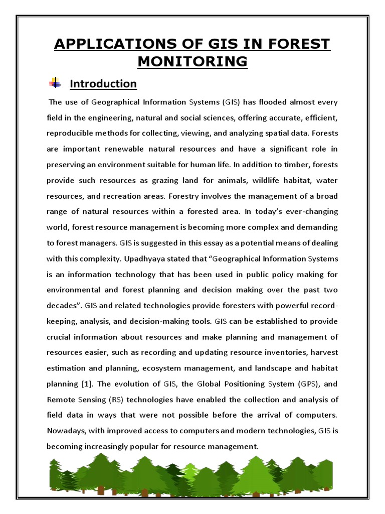 Applications Of Gis In Forest Monitoring Pdf