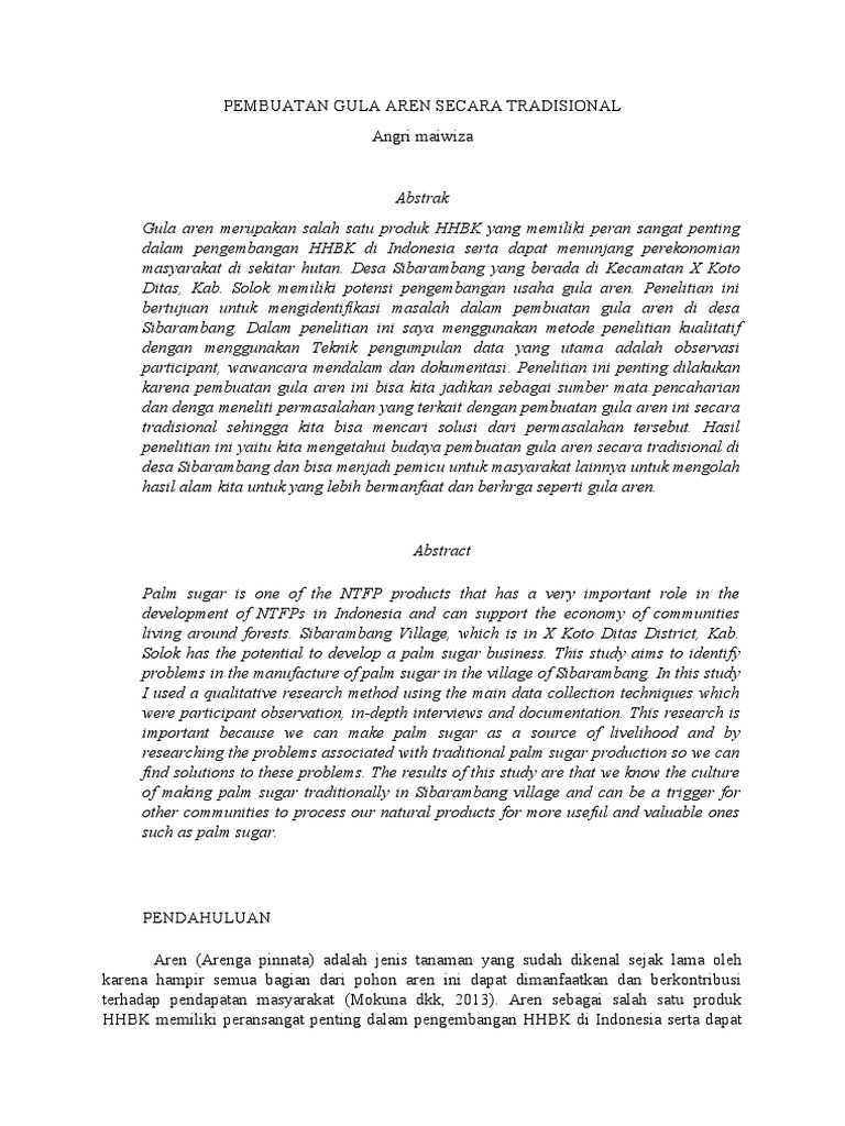 Traditional Palm Sugar Production in Sibarambang Village PDF