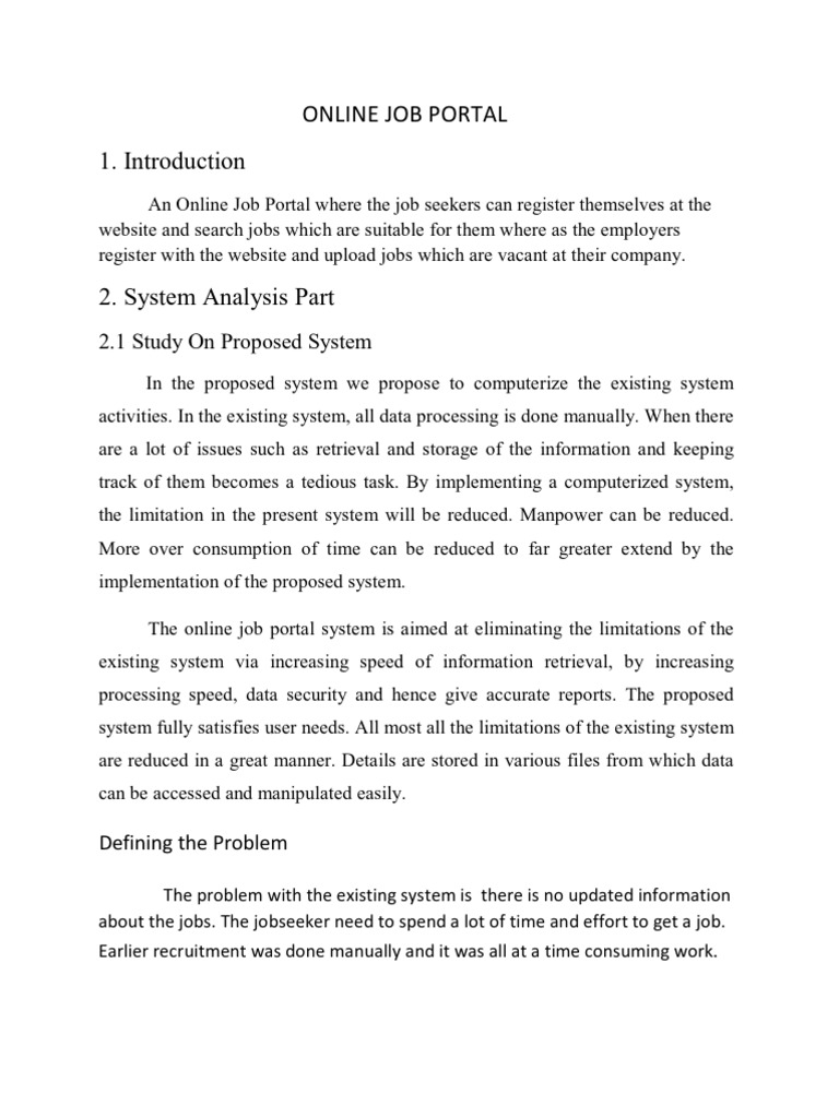 Online Job Portal System Overview | PDF