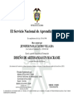 El Servicio Nacional de Aprendizaje SENA: Diseño de Artesanias en Macrame