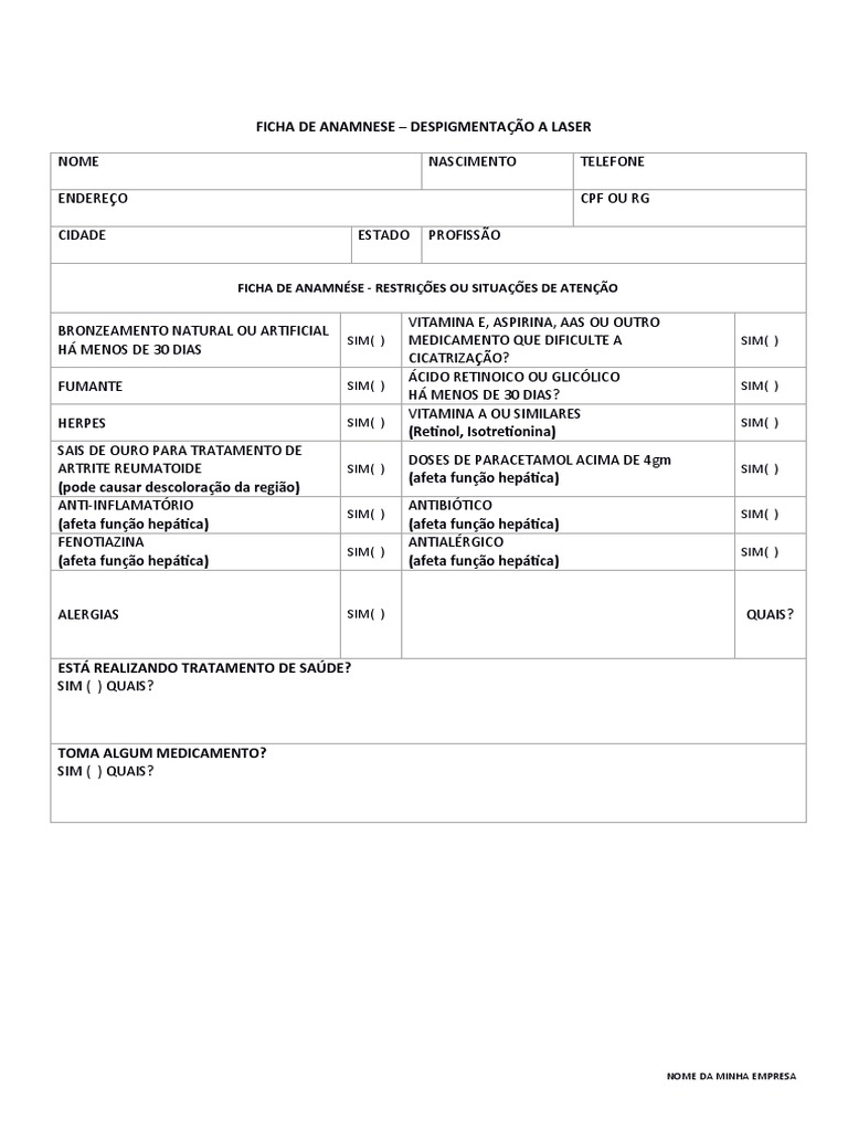 Anamnese+ +laser+2 | PDF