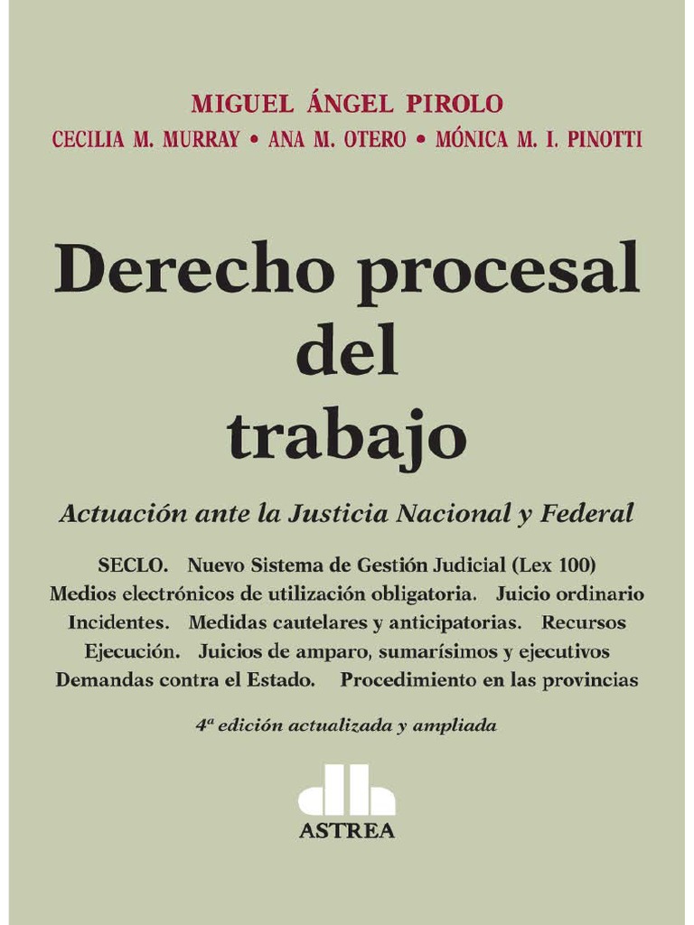 Derecho Procesal Del Trabajo - Pirolo - 2017 | PDF