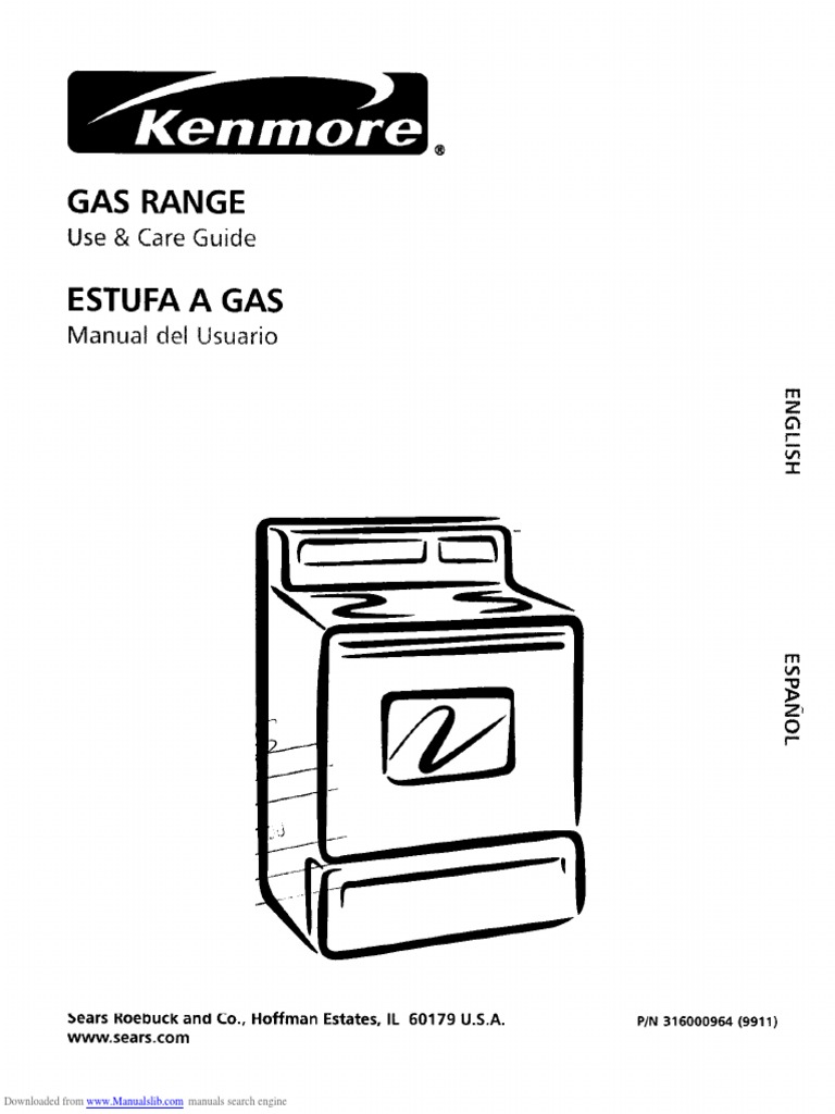 Kenmore Sears Gas Range UsMan (EN) PDF