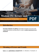 Module - IV Errors, Frauds and Misstatements