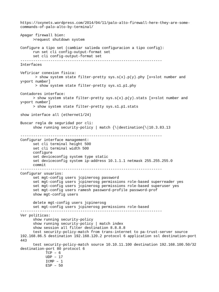 Palo Alto Firewall CLI Commands Guide | PDF | Computer Standards ...