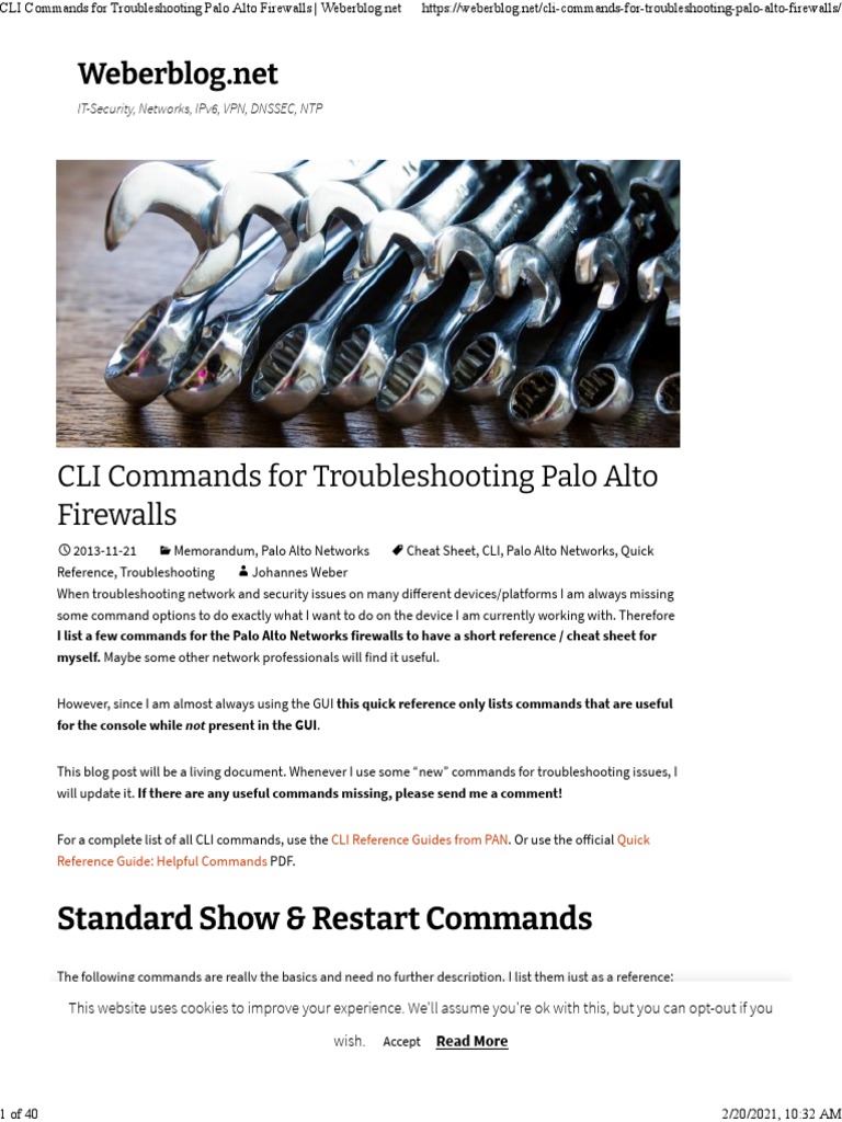 Palo Alto CLI Troubleshooting Commands | PDF | Command Line Interface ...