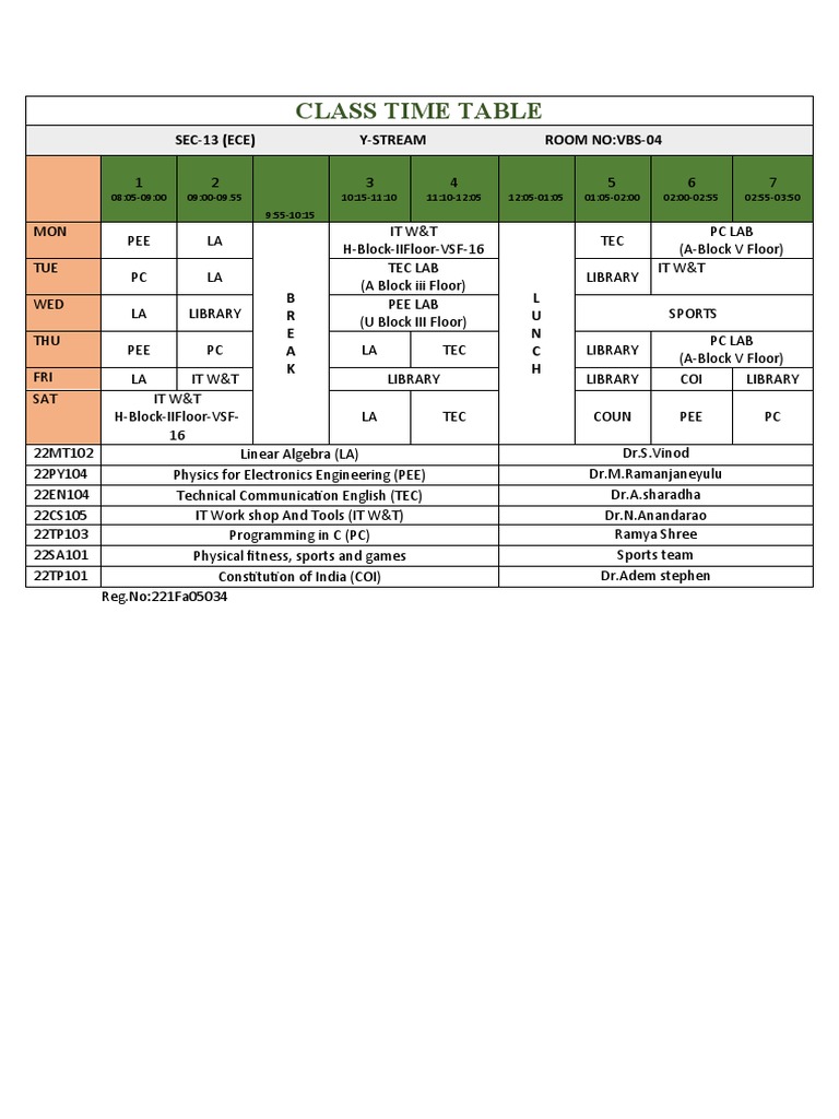 Time Table | PDF