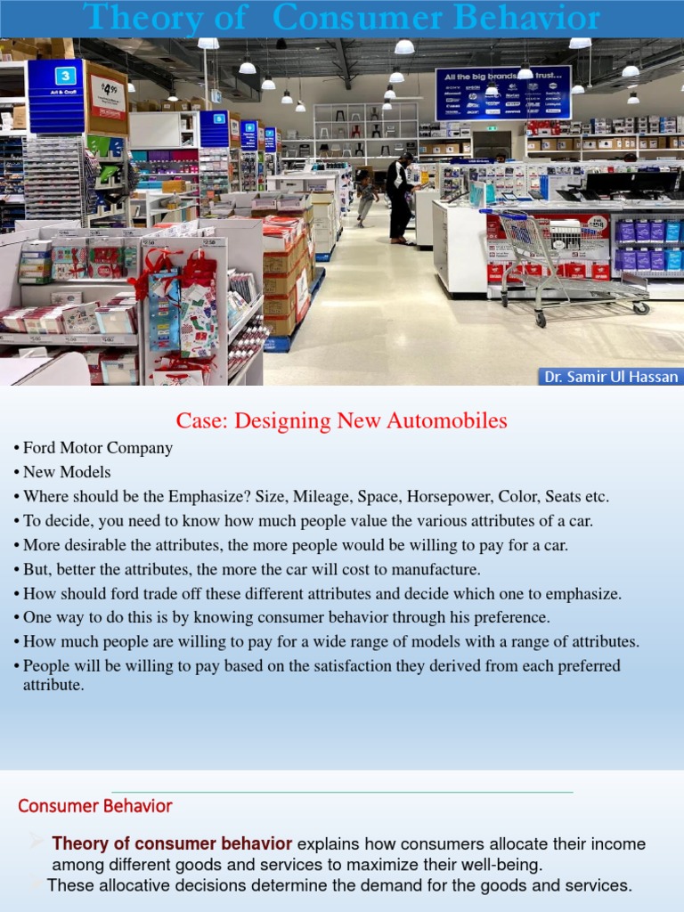 Theory Of Consumer Behaviour Pdf Utility Marginal Utility