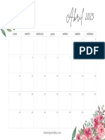 Lindo Calendario Abril 2023 Imprimir