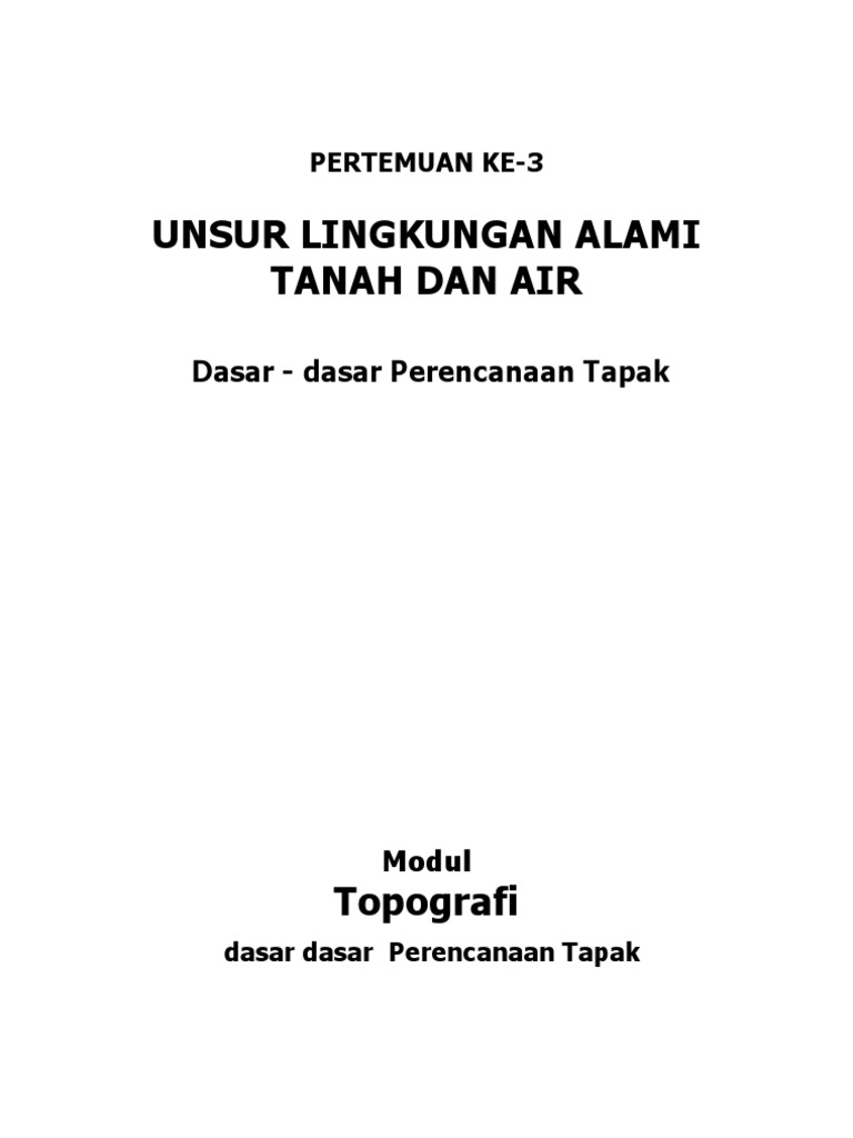 Peta Kontur dan Analisa Run-Off | PDF | Metode & Bahan Ajar