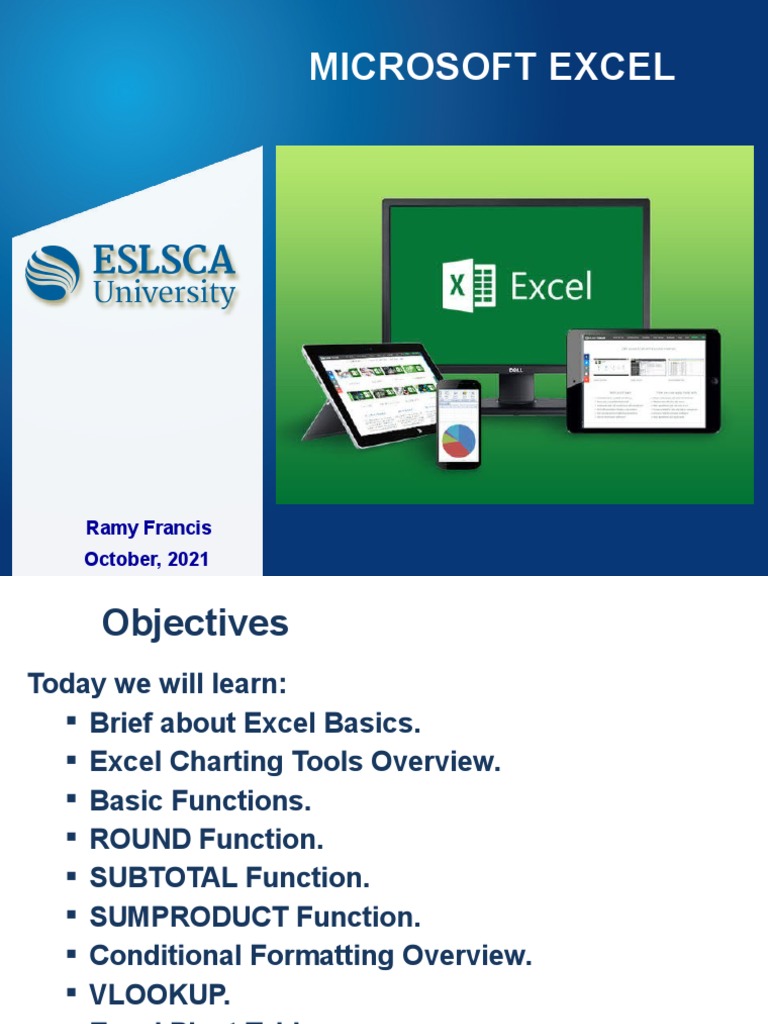 Excel Training | PDF | Microsoft Excel | Computer Data