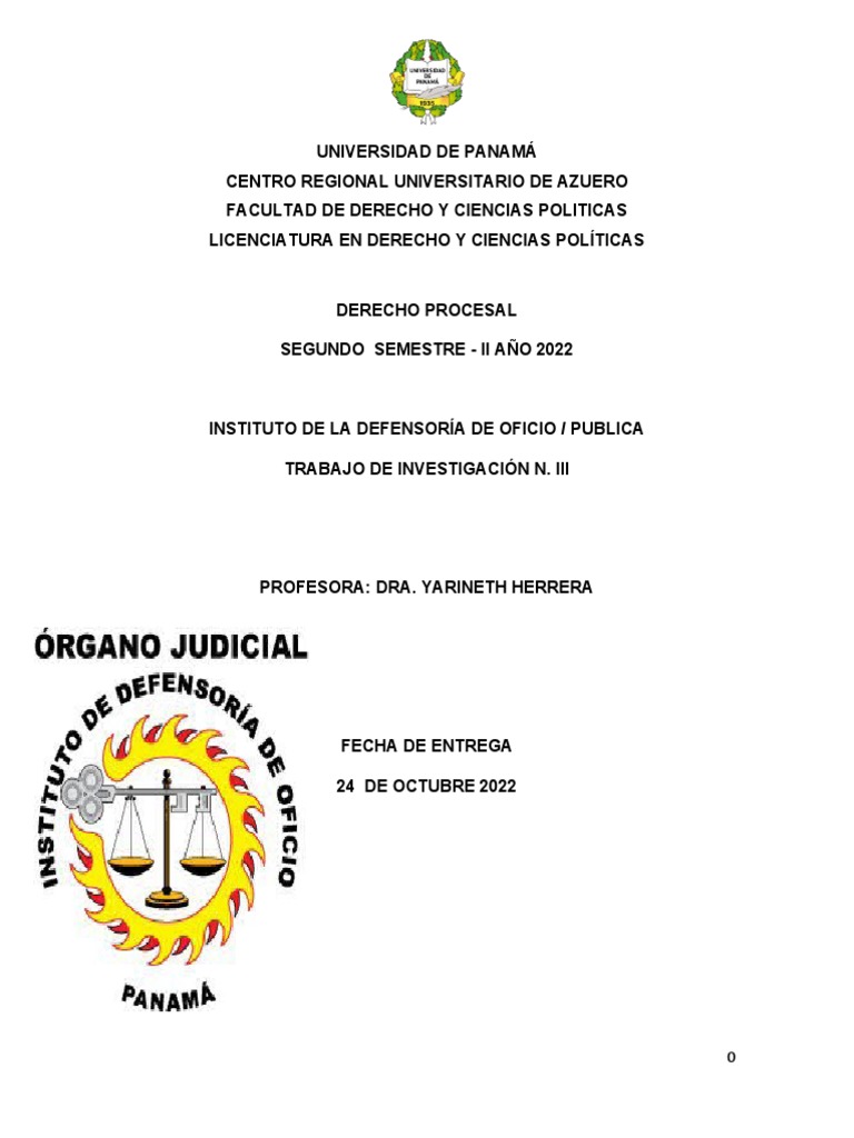 Trabajo Iii Insti De La Dfensoria Oficio Publica Pdf Defensor