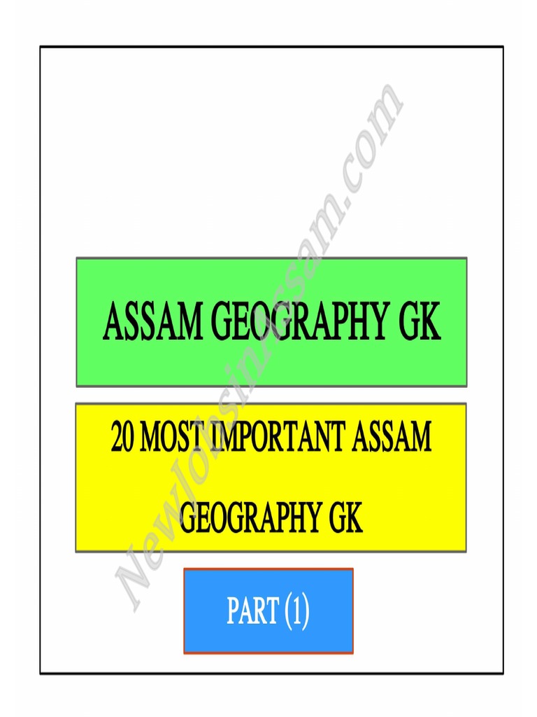 Assam Geography GK PDF Part 1 PDF